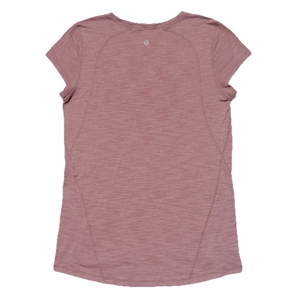 Lululemon Another Mile Shirt Womens‎ 4 6 Short Sleeve Tee Heathered Figue W3BROS - Picture 1 of 12